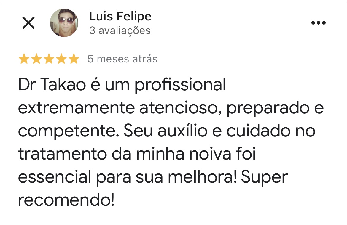depoimento de paciente atendido pelo dr gabriel takao