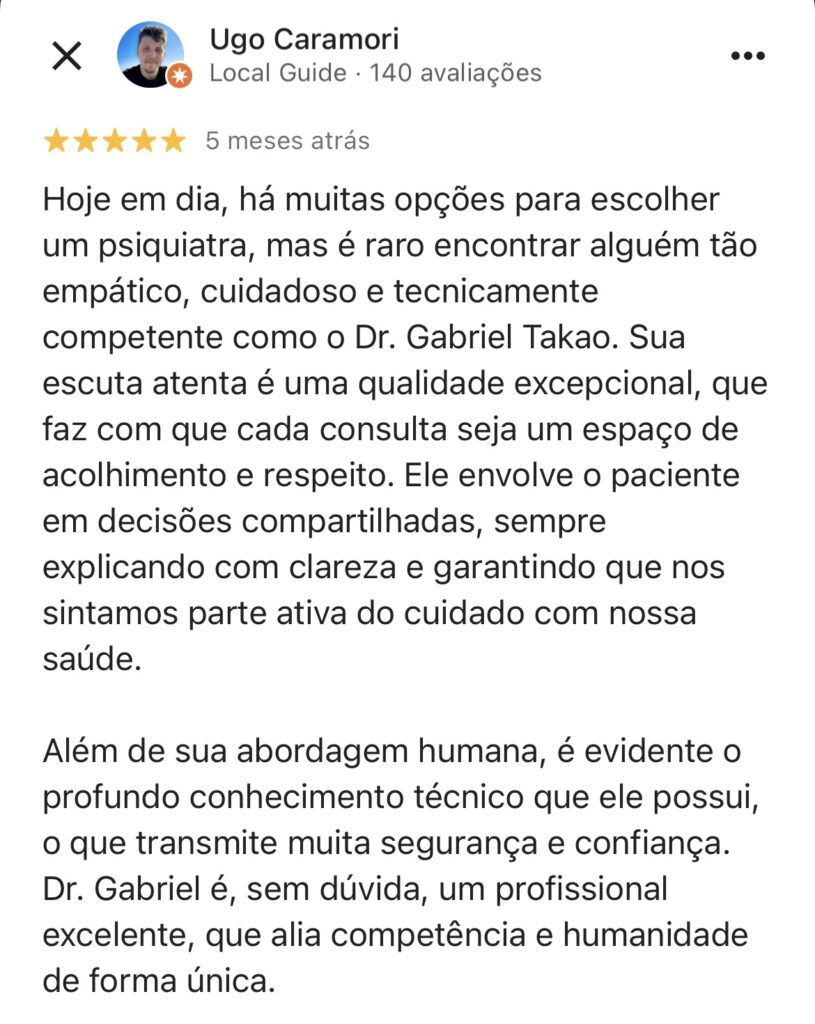 depoimento de paciente atendido pelo dr gabriel takao